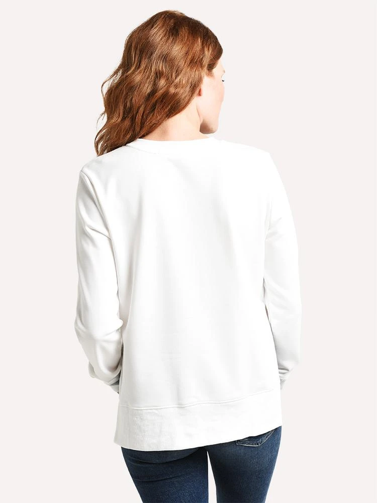 English Factory Women's French Terry Long Sleeve High Low Sweatshirt 6 English Factory Women's French Terry Long Sleeve High Low Sweatshirt - Image 4