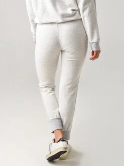 Monrow Women's Reversed Sporty Sweatpant With Contrast Rib Stripe -Saintbernard Shop HB0186 45xNATURALxAlt2 19440315