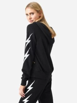 Aviator Nation Women's Bolt 4 Zip Hoodie -Saintbernard Shop HDBT4xBLACKxAlt2 83085338