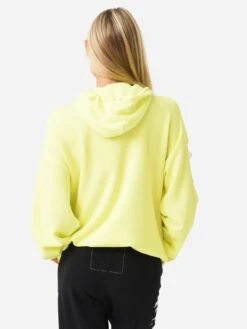 Aviator Nation Women's Check Sleeve Hoodie -Saintbernard Shop HDPCKSLVxNEONYELLOWxAlt4 83085507