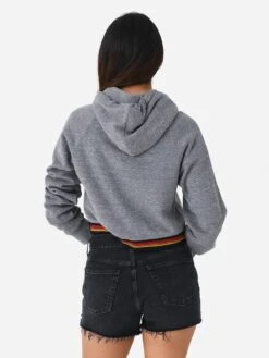 Aviator Nation Women's Logo Stripe Crop Pullover Hoodie -Saintbernard Shop HDPCLSTPBxHEATHERGREYxAlt3 98824644