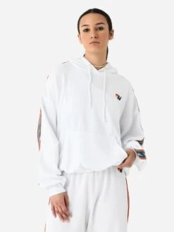 Aviator Nation Women's Bolt Stripe Relaxed Pullover Hoodie -Saintbernard Shop HDPRXBTSTPxWHITExPrimary 98897055