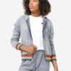Aviator Nation Women's Rainbow Rib Zip Hoodie -Saintbernard Shop HDRBWRIBxHEATHERGREYxPrimary 70468477