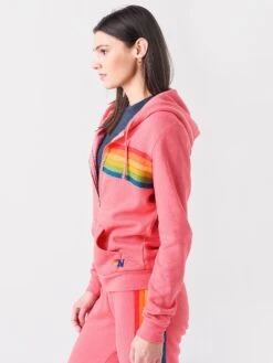 Aviator Nation Women's 6 Stripe Hoodie -Saintbernard Shop HDRS6xPINKSERAPERBWxAlt2 47861182