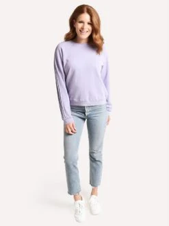Monrow Women's Pintuck Raglan Pullover -Saintbernard Shop HT0791 LAVENDERalt3