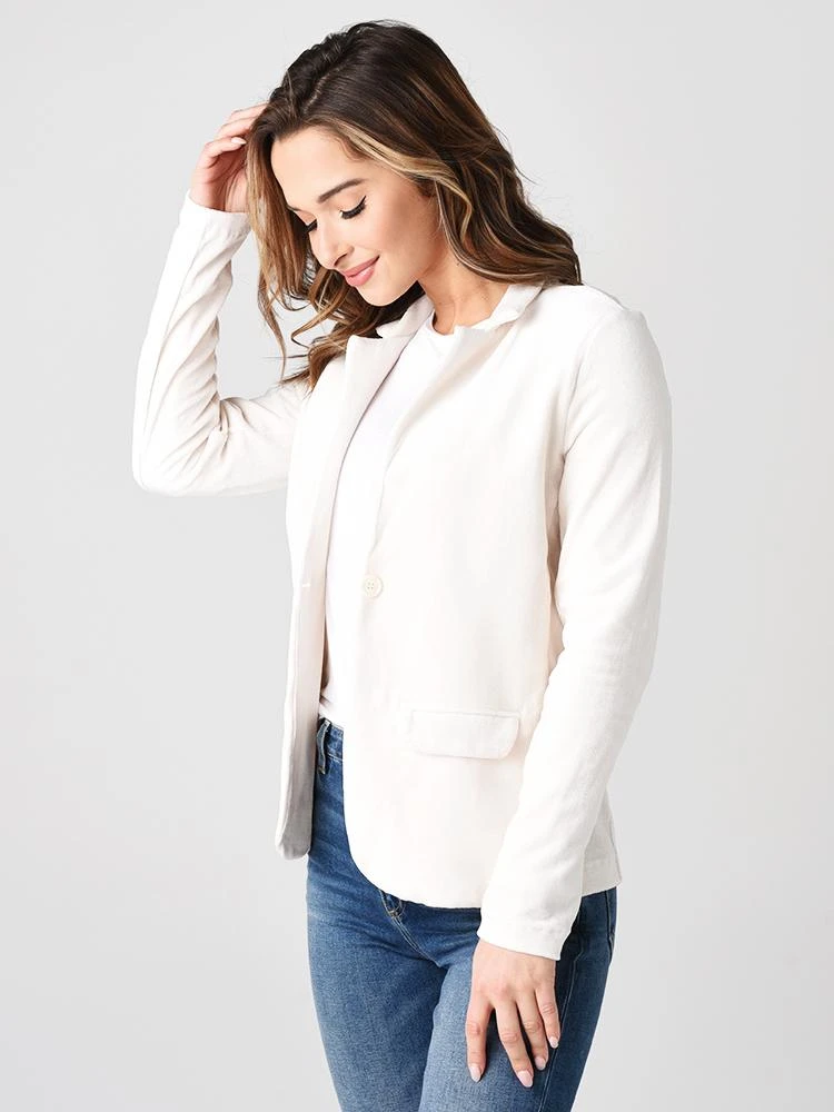 Majestic Women's Velour Long Sleeve One-Button Blazer 6 Majestic Women's Velour Long Sleeve One-Button Blazer - Image 4