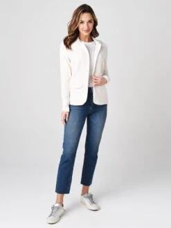 Majestic Women's Velour Long Sleeve One-Button Blazer 13 Majestic Women's Velour Long Sleeve One-Button Blazer -Saintbernard Shop J016 FVE008 MILKalt3