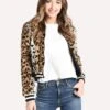 Jack Women's Cat Power Leopard Faux Fur Bomber -Saintbernard Shop JJ302921 BLACK