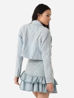 LoveShackFancy Women's Carterio Crop Blazer -Saintbernard Shop LJ139 1365xSHIMMERINGDUSKxAlt3 96510269