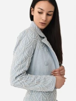 LoveShackFancy Women's Carterio Crop Blazer -Saintbernard Shop LJ139 1365xSHIMMERINGDUSKxAlt4 96510273