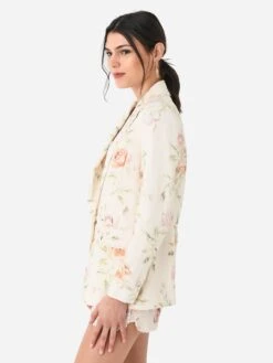 LoveShackFancy Women's Ofra Linen Blazer -Saintbernard Shop LJ707 1475xBURNTORANGExAlt2 101740315