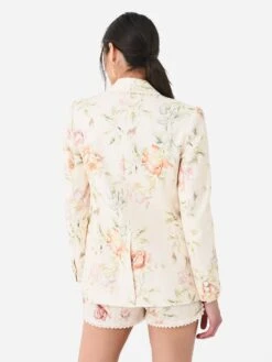 LoveShackFancy Women's Ofra Linen Blazer -Saintbernard Shop LJ707 1475xBURNTORANGExAlt3 101740316