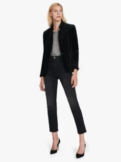 Frame Women’s Velvet Stand Soutache Jacket 10 Frame Women’s Velvet Stand Soutache Jacket -Saintbernard Shop LWOT0438 NOIRalt3