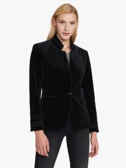 Frame Women’s Velvet Stand Soutache Jacket 11 Frame Women’s Velvet Stand Soutache Jacket -Saintbernard Shop LWOT0438 NOIRalt4