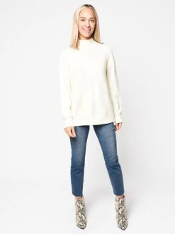 Frame Women’s Boxy Rib Sweater -Saintbernard Shop LWSW0698 OFFWHITEalt3