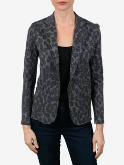 Majestic Women's Leopard Print One-Button Blazer