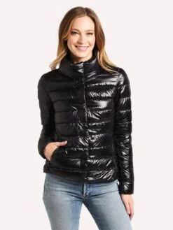 Herno Women's Classic Nylon Fitted Jacket -Saintbernard Shop P10537D 12017 BLACKalt2