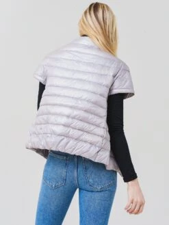 Herno Women's Woven Short Sleeve Jacket -Saintbernard Shop PI0003DICxGRIGIOPERLAxAlt2 63216197