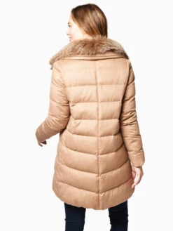 Herno Women’s Woven Half Coat With Fur Collar 18 Herno Women’s Woven Half Coat With Fur Collar -Saintbernard Shop PI0379D CAMMELLOalt4