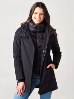 Herno Women's Laminar 2-Layer A-Shape Jacket -Saintbernard Shop PI081DLx9300BLACKxAlt2 17276091
