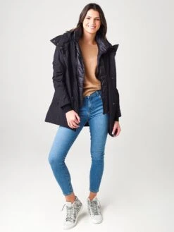 Herno Women's Laminar 2-Layer A-Shape Jacket -Saintbernard Shop PI081DLx9300BLACKxAlt4 17276093