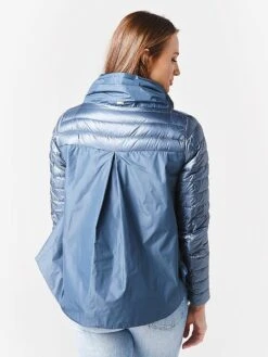 Herno Women's Nylon Front Long Sleeve Jacket With Taffeta Back -Saintbernard Shop PI0927D 12017 xSLATE9002xAlt2