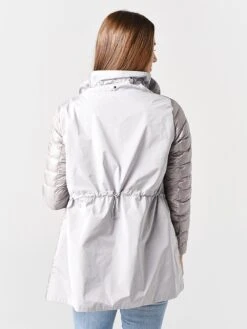 Herno Women's Nylon Long Sleeve Mid-Length Jacket With Cinched Taffeta Back 8 Herno Women's Nylon Long Sleeve Mid-Length Jacket With Cinched Taffeta Back -Saintbernard Shop PI1066D 12017xSILVER9408xAlt2