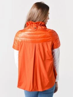 Herno Women's Nylon Front Cap Sleeve With Taffeta Back Jacket -Saintbernard Shop PI1082D 12017xORANGE5300xAlt2