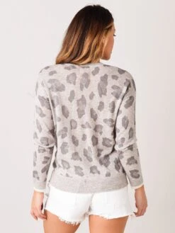 Sundry Women's Tonal Leopard Crew -Saintbernard Shop PS20 77 369A3xHEATHERGREYxAlt3 30502035
