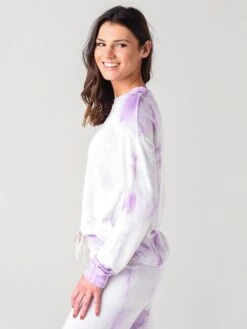 Sundry Women's Tie-Dye Terry Oversize Sweatshirt -Saintbernard Shop PS20 V1 L39TD4xLILACWHITExAlt2 25389703