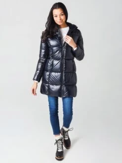 Save The Duck Women's Luck Maxi-Quilted Hooded Coat 10 Save The Duck Women's Luck Maxi-Quilted Hooded Coat -Saintbernard Shop S456WxBLACKxAlt3 20720323