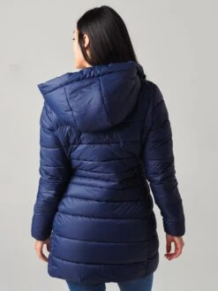 Save The Duck Women's Giga Hooded Coat With Faux Lambskin Lining -Saintbernard Shop S4662WxNAVYBLUExAlt2 19339101