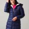 Save The Duck Women's Giga Hooded Coat With Faux Lambskin Lining -Saintbernard Shop S4662WxNAVYBLUExPrimary 19339083
