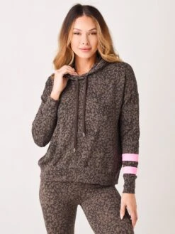 Sundry Women's Stripe Floral Hoodie