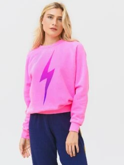 Aviator Nation Women's Bolt Fade Sweatshirt -Saintbernard Shop SWBTFDxELECTRICPINKPINKPURPLExAlt1 70474504