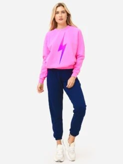Aviator Nation Women's Bolt Fade Sweatshirt -Saintbernard Shop SWBTFDxELECTRICPINKPINKPURPLExAlt2 72286980