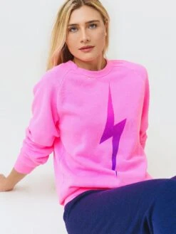 Aviator Nation Women's Bolt Fade Sweatshirt -Saintbernard Shop SWBTFDxELECTRICPINKPINKPURPLExPrimary 70474501