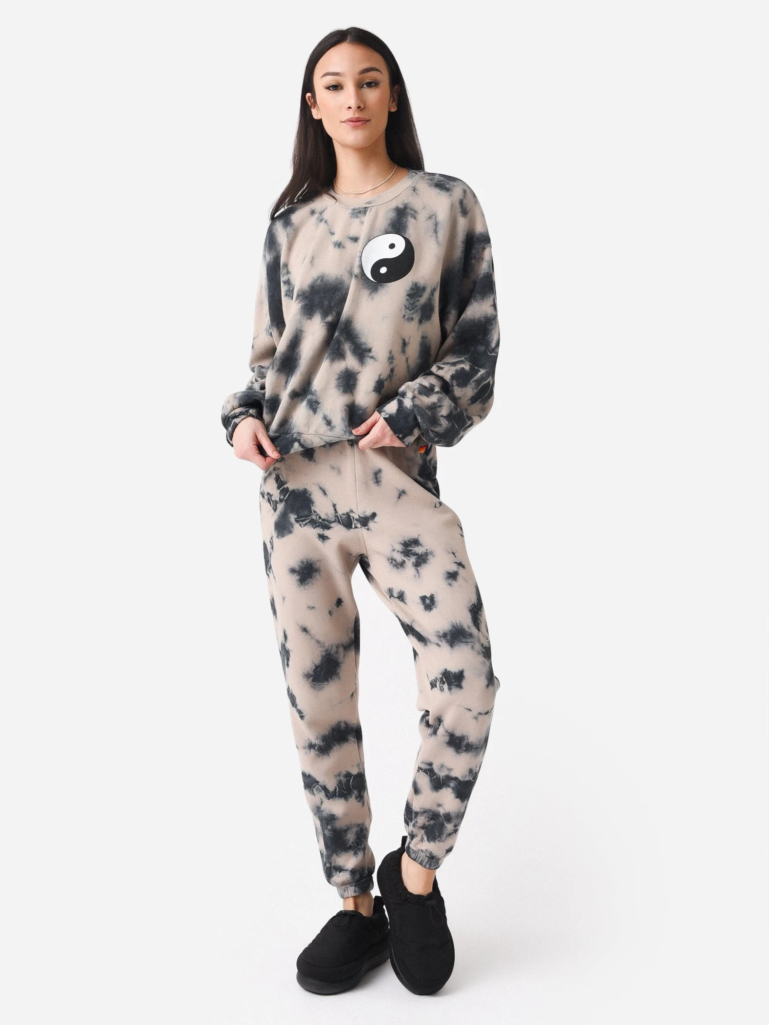 Aviator Nation Women's Hand Dyed Yin Yang Crew Sweatshirt 4 Aviator Nation Women's Hand Dyed Yin Yang Crew Sweatshirt - Image 2