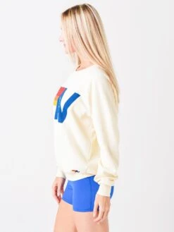 Aviator Nation Women's The Logo Sweatshirt -Saintbernard Shop SWLOxVINTAGEWHITExAlt2 47405009