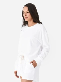 Perfect White Tee Women's Emmy Reverse French Terry Sweatshirt -Saintbernard Shop T145 EMMYxWHITExAlt2 99351163