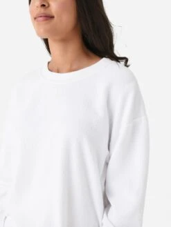 Perfect White Tee Women's Emmy Reverse French Terry Sweatshirt -Saintbernard Shop T145 EMMYxWHITExAlt4 99351171