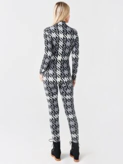 Perfect Moment Women's Star Gingham Onesie Ski Suit -Saintbernard Shop W30004231xSTARGINGHAMBLACKxAlt2 51128674