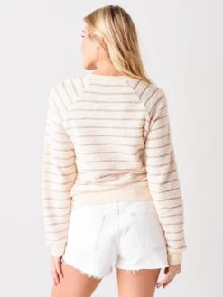 Faherty Brand Women's Pacifica Terry Crew Sweatshirt -Saintbernard Shop WKS2113xPEACHCREAMSTRIPExAlt3 36389767