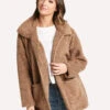Z Supply The Sherpa Teddy Bear Coat -Saintbernard Shop ZJ183512 TOFFEE