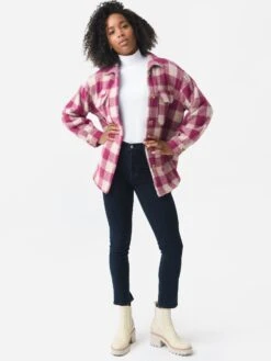 Z Supply Women's Plaid Check Tucker Jacket -Saintbernard Shop ZJ224576xBERRYxAlt2 82310552