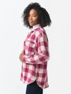 Z Supply Women's Plaid Check Tucker Jacket -Saintbernard Shop ZJ224576xBERRYxAlt3 82310553