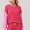 Z Supply Women's Ellie Color Block Long Sleeve Top -Saintbernard Shop ZLT221707xCHERRYREDxPrimary 59990559
