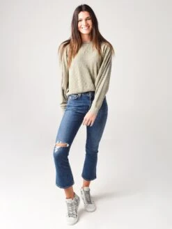 Z Supply Women's Claire Waffle Long Sleeve Pullover Sweatshirt 9 Z Supply Women's Claire Waffle Long Sleeve Pullover Sweatshirt -Saintbernard Shop ZT203631xWASHEDOLIVExAlt3 16399560