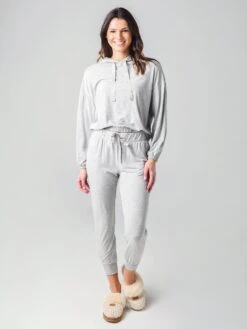 Z Supply Women's Sonya Whisper Jersey Hoodie 9 Z Supply Women's Sonya Whisper Jersey Hoodie -Saintbernard Shop ZT204835xHEATHERGREYxAlt3 20899608