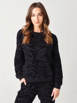 Z Supply Women's Marin Tiger Flocked Sweatshirt